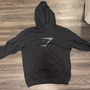 Gymshark Black Hoodie with Silver Graphic